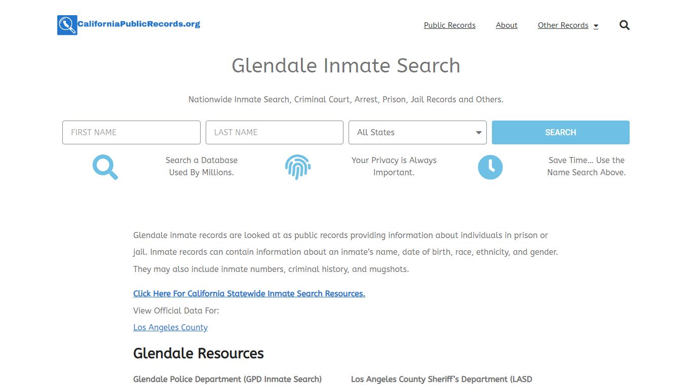 Glendale Inmate Search - Current & Past GPD CA Jail Records